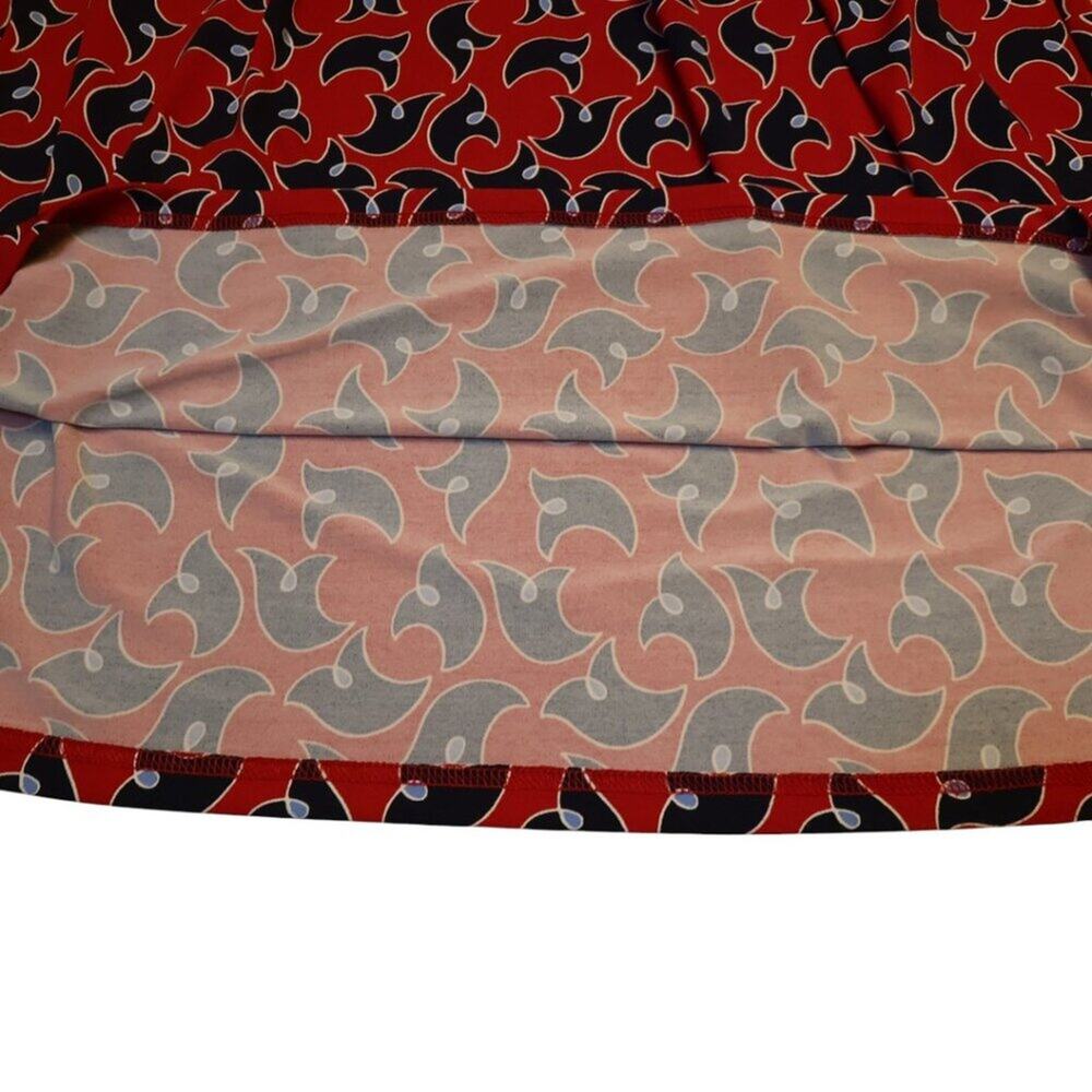 Leota Mock Neck Stretch Dress Sz L Red Blue 4th of July Colors Geo Print - Picture 10 of 14